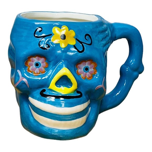 Pappasito's Cantina Other - Pappasito's Cantina Day of The Dead 3D Skull Mug Blue EUC